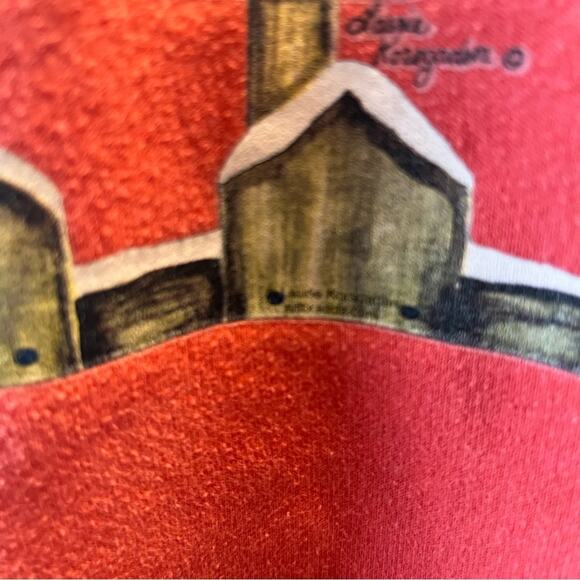 Vintage Snowman Birdhouse Winter Scene Crewneck Sweatshirt Size XL - Picture 4 of 6